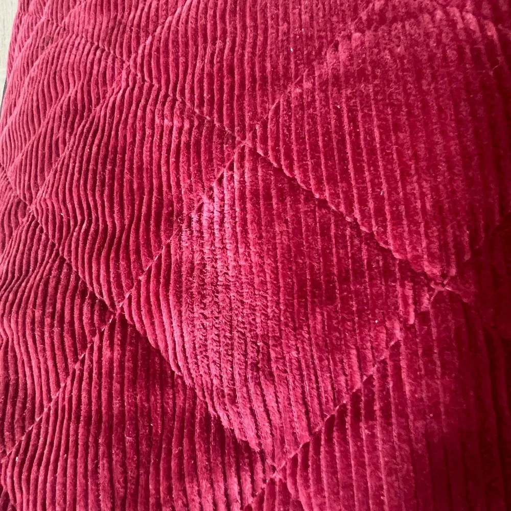 Tommy‎ Hilfiger Burgundy Corduroy Hobo Shoulder Bag Quilted Soft Grunge Y2K